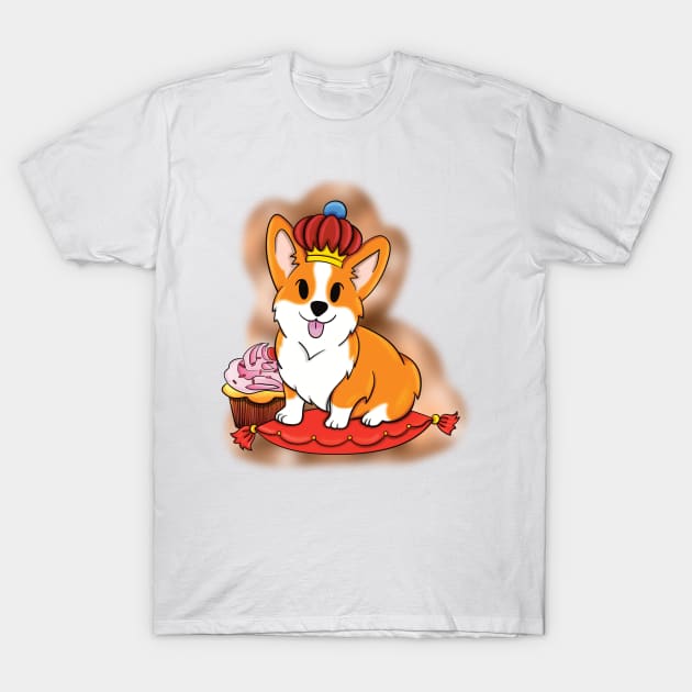 King Corgi T-Shirt by Eikia